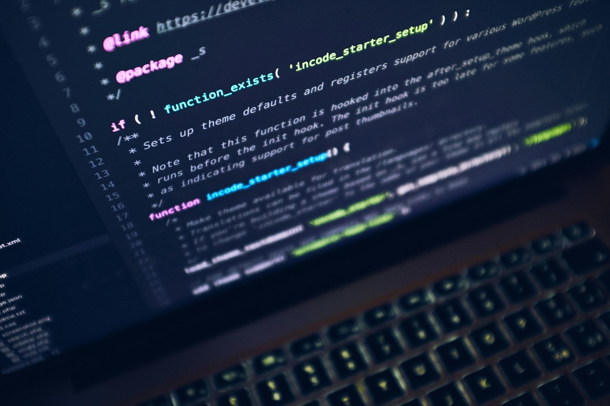 Close-up of source code on a laptop screen
